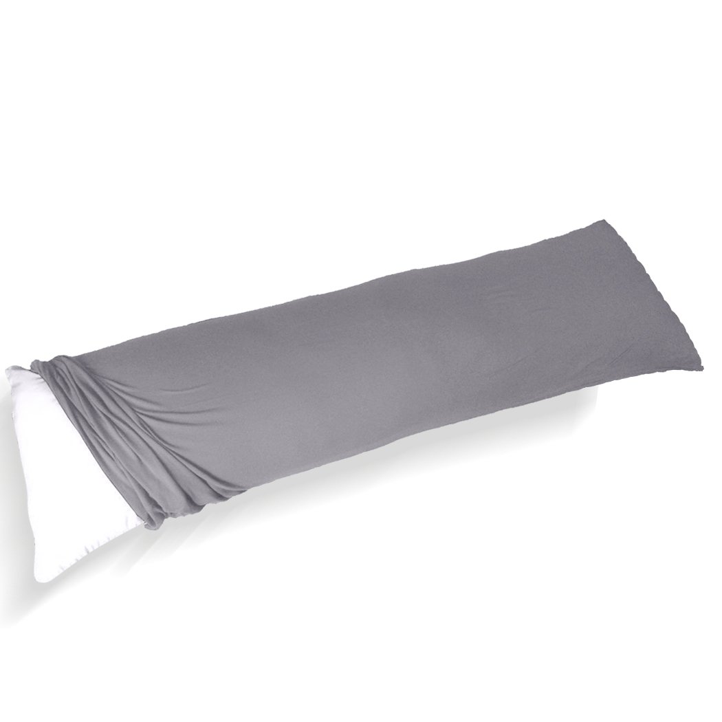 DreamZ Body Full Long Pillow in luxurious cotton, designed for maternity and full-body support, featuring a removable zip-off pillowcase.